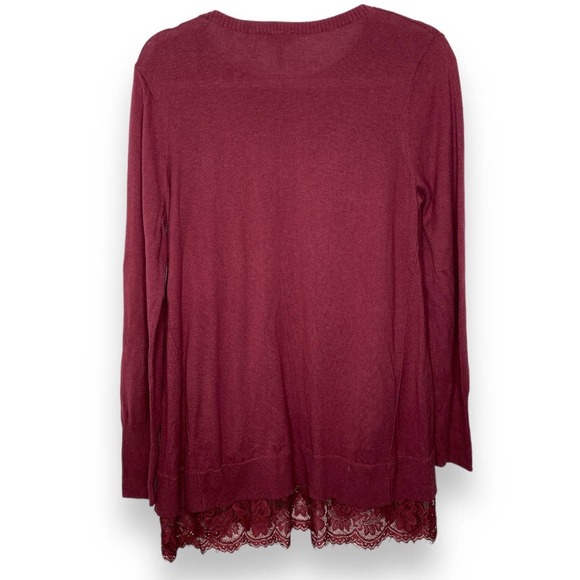 LOGO Lori Goldstein Maroon Hi Low Dress with Pockets Small - Picture 5 of 5